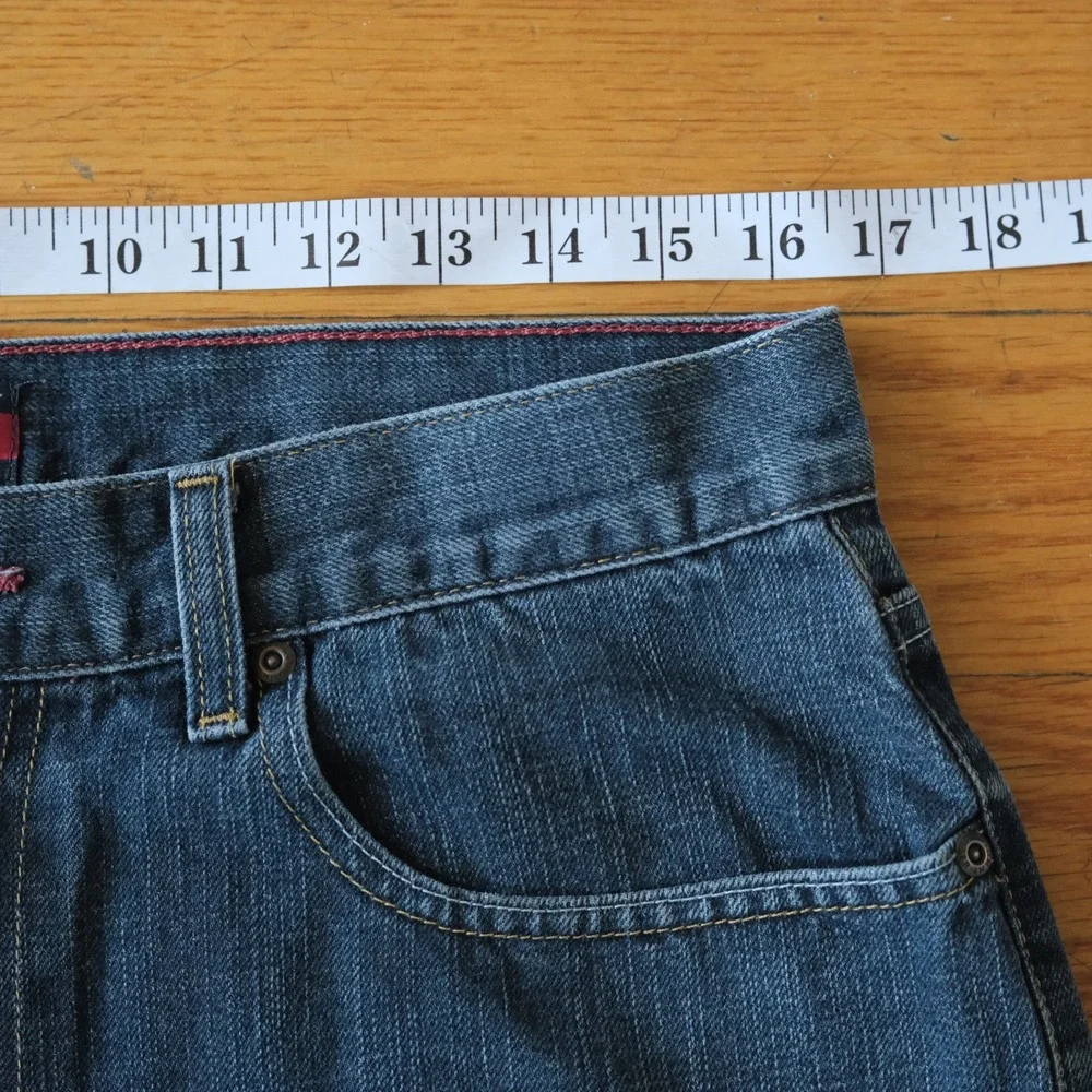 Tommy Hilfiger Denim Shorts Mens Blue Relaxed Vintage Streetwear 32 Baggy